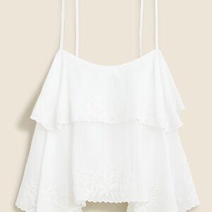 J. Crew Tiered tank top with embroidery in cotton voile XL
